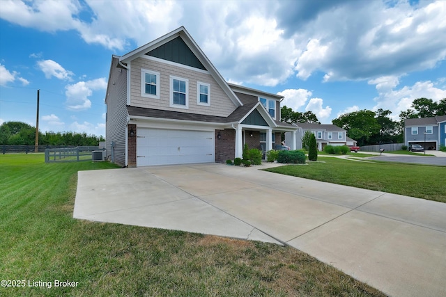 124 Shadow Rock Ct, Shepherdsville, KY 40165 - craftsman-style house with an attached garage, brick siding, concrete driveway, and a porch