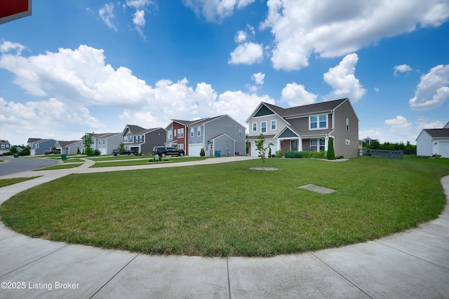 124 Shadow Rock Ct, Shepherdsville, KY 40165 - view of front of house with a residential view, concrete driveway, a front yard, and a garage