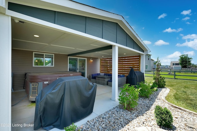 124 Shadow Rock Ct, Shepherdsville, KY 40165 - view of patio featuring an outdoor living space and grilling area