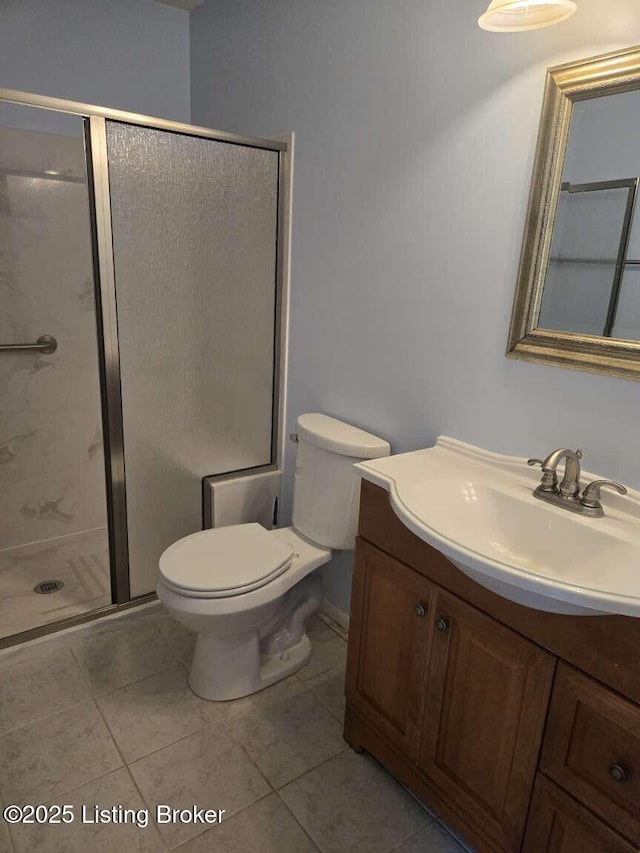 9907 Plaudit Way, Louisville, KY 40272 - full bath with vanity, a shower stall, and tile patterned flooring