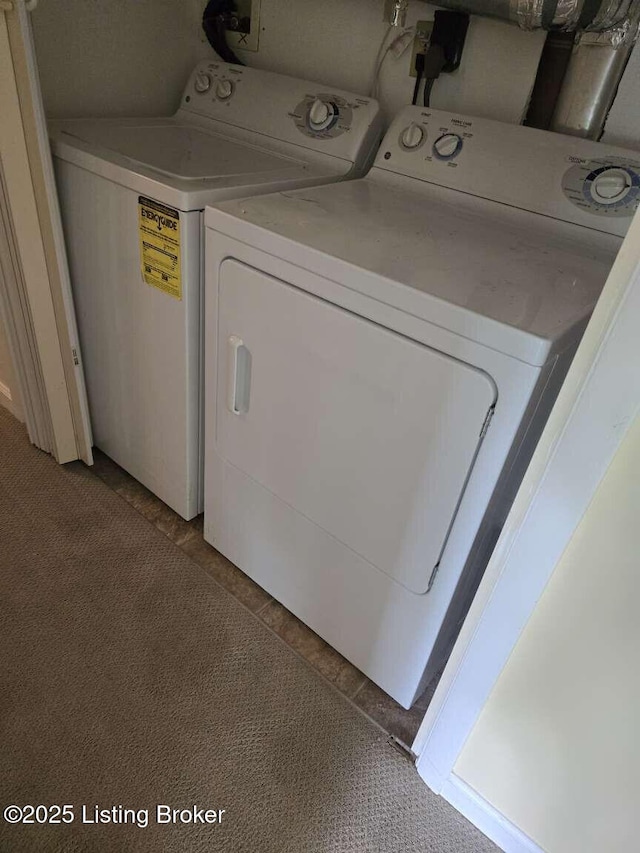9907 Plaudit Way, Louisville, KY 40272 - laundry area with separate washer and dryer and tile patterned floors