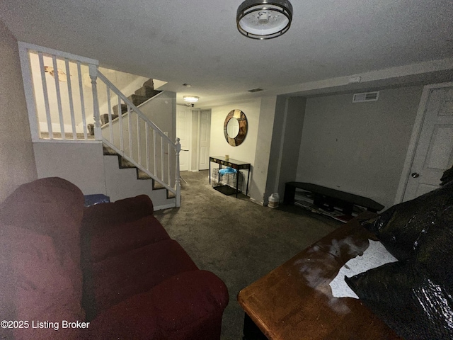 304 S 41st St, Louisville, KY 40212 - carpeted living room featuring stairway