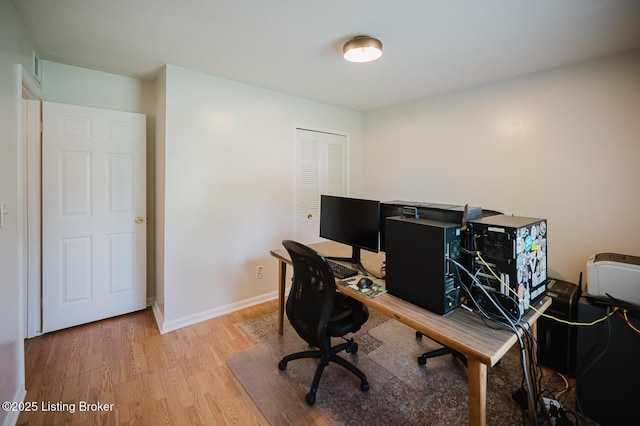 6812 Holly Lake Dr, Louisville, KY 40291 - home office featuring light wood-type flooring and baseboards