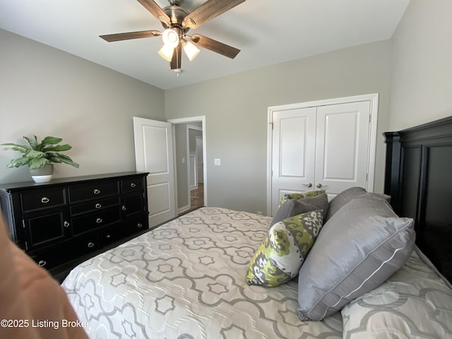 7508 Pavilion Park Rd, Louisville, KY 40214 - bedroom featuring a closet and a ceiling fan
