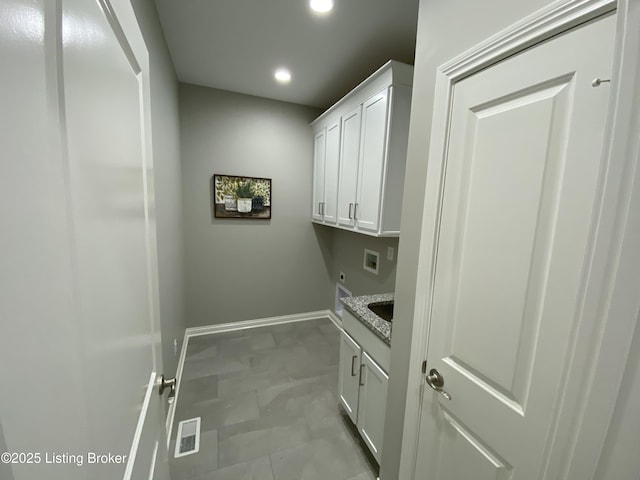 7508 Pavilion Park Rd, Louisville, KY 40214 - laundry area with hookup for a washing machine, recessed lighting, and cabinet space