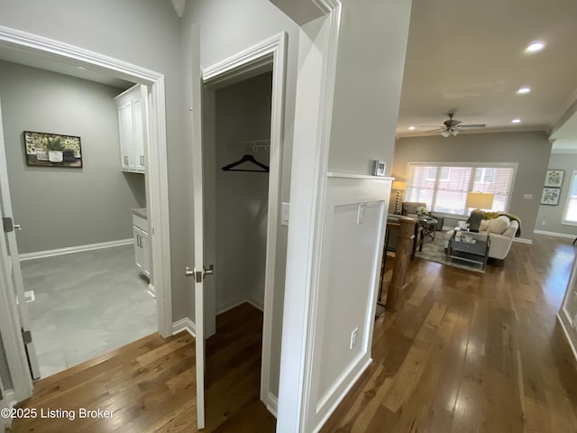7508 Pavilion Park Rd, Louisville, KY 40214 - hall with wood-type flooring and recessed lighting