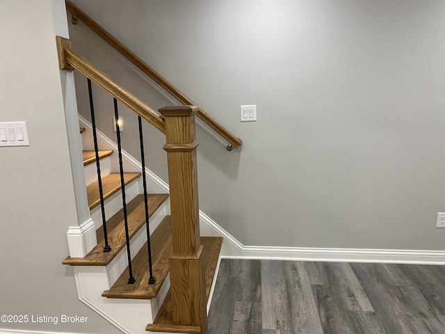 7508 Pavilion Park Rd, Louisville, KY 40214 - stairs featuring wood finished floors and baseboards