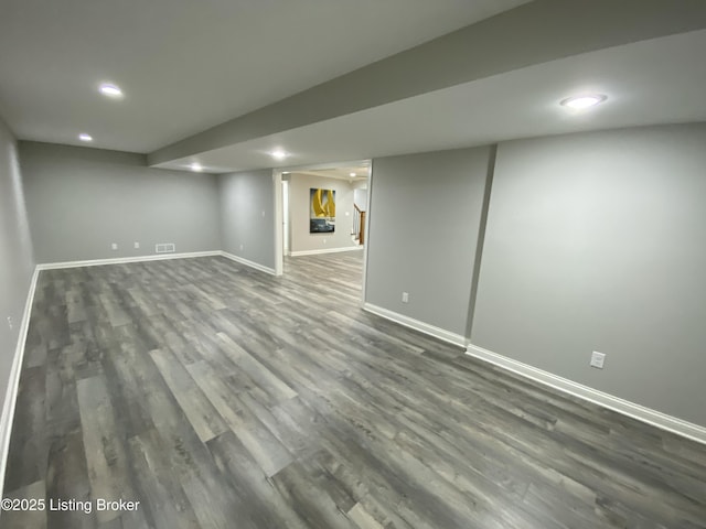 7508 Pavilion Park Rd, Louisville, KY 40214 - finished basement featuring recessed lighting and dark wood-type flooring