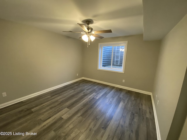 7508 Pavilion Park Rd, Louisville, KY 40214 - empty room featuring a ceiling fan and dark wood-style flooring