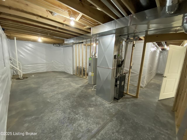 7508 Pavilion Park Rd, Louisville, KY 40214 - unfinished basement featuring water heater and heating unit