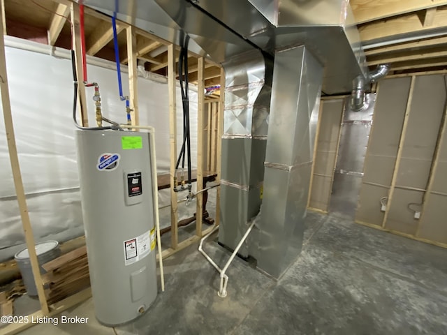 7508 Pavilion Park Rd, Louisville, KY 40214 - utility room featuring electric water heater and heating unit