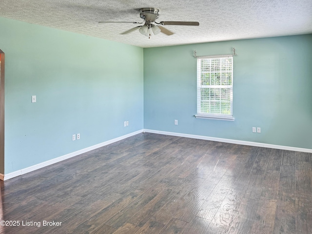 599 Ritchie Dr, Brandenburg, KY 40108 - spare room featuring a ceiling fan, dark wood-type flooring, and a textured ceiling
