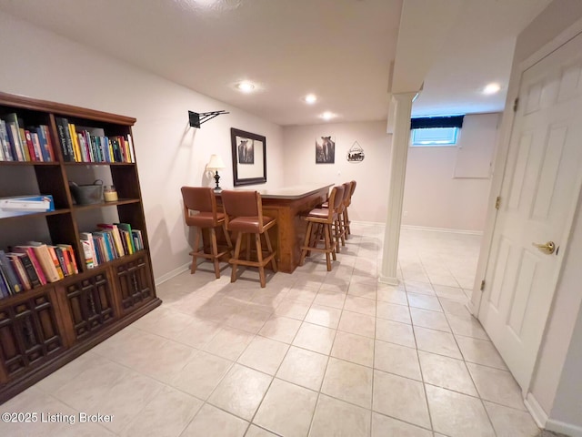 4212 Marseille Dr, Louisville, KY 40272 - indoor dry bar featuring recessed lighting and light tile patterned flooring
