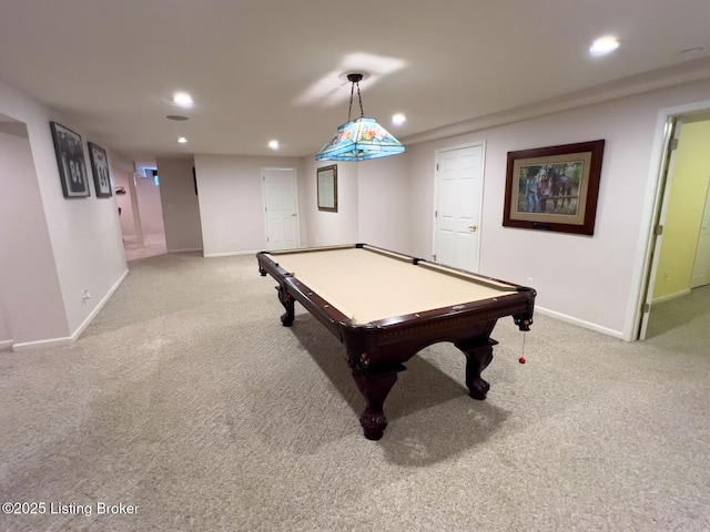 4212 Marseille Dr, Louisville, KY 40272 - playroom with light colored carpet, recessed lighting, and billiards table