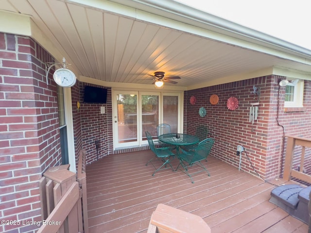 4212 Marseille Dr, Louisville, KY 40272 - deck featuring a ceiling fan and outdoor dining area