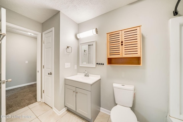 2700 Pioneer Ct, Radcliff, KY 40160 - bathroom with vanity, tile patterned flooring, and a textured ceiling