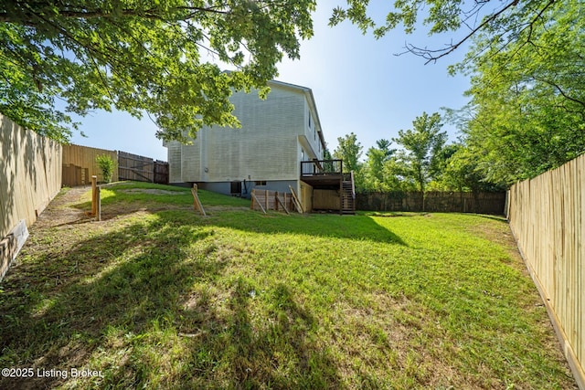 2700 Pioneer Ct, Radcliff, KY 40160 - fenced backyard with stairway