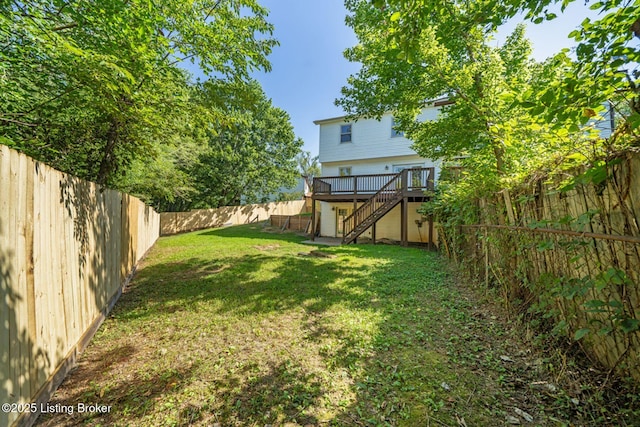 2700 Pioneer Ct, Radcliff, KY 40160 - fenced backyard featuring stairs and a deck