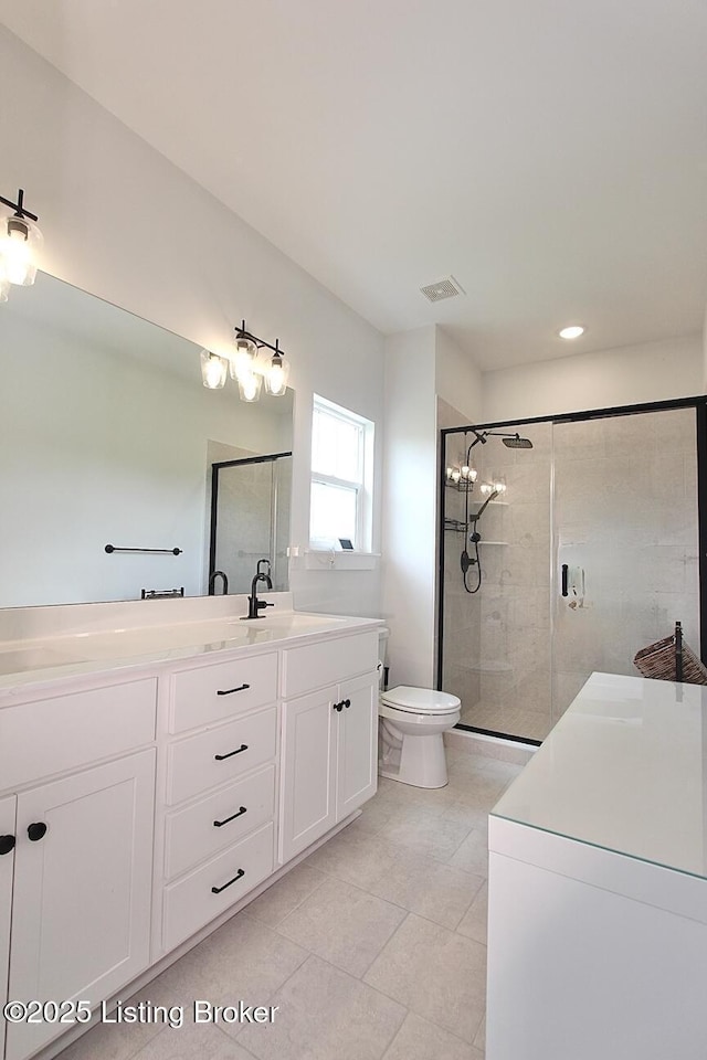 4017 Williams Crossing Way, Jeffersonville, IN 47130 - full bathroom with double vanity, tile patterned flooring, and a stall shower