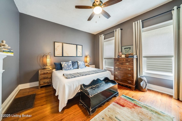 1021 Mulberry St, Louisville, KY 40217 - bedroom featuring wood finished floors, lofted ceiling, and a ceiling fan