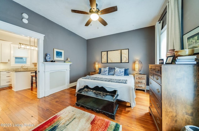 1021 Mulberry St, Louisville, KY 40217 - bedroom featuring light wood-style flooring and a ceiling fan
