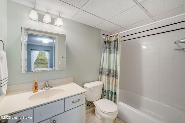 521 Zorn Ave Apt G8, Louisville, KY 40206 - full bath with vanity, shower / bath combo with shower curtain, and a drop ceiling