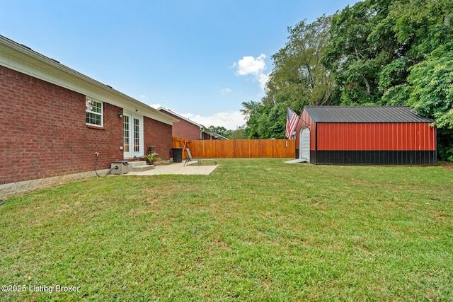 112 Shallow Springs Ct, Bardstown, KY 40004 - view of yard featuring a patio, an outbuilding, and french doors