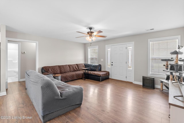 112 Shallow Springs Ct, Bardstown, KY 40004 - living room featuring a ceiling fan and wood-type flooring