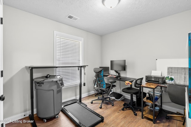 112 Shallow Springs Ct, Bardstown, KY 40004 - office area featuring wood finished floors and a textured ceiling