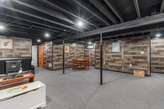 166 Glenview Rd, Shepherdsville, KY 40229 - finished basement featuring wooden walls and carpet flooring