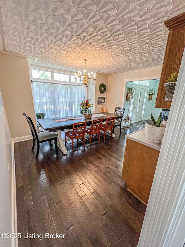 173 Megan Way, Falls Of Rough, KY 40119 - dining area featuring dark wood finished floors and a chandelier