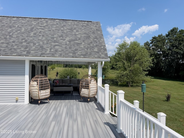 173 Megan Way, Falls Of Rough, KY 40119 - deck with outdoor lounge area and a lawn