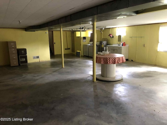 1600 Normandy Rd, Taylorsville, KY 40071 - below grade area with water heater and separate washer and dryer