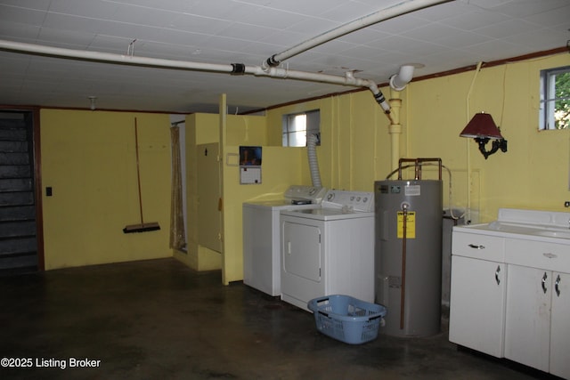 1600 Normandy Rd, Taylorsville, KY 40071 - below grade area featuring washing machine and clothes dryer and water heater