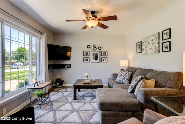 9602 Willowwood Way, Louisville, KY 40299 - living room featuring ceiling fan and plenty of natural light