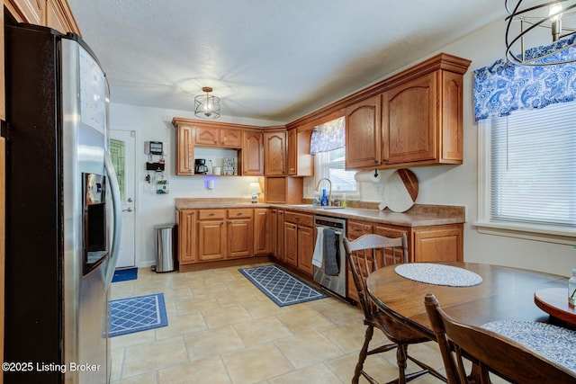 9602 Willowwood Way, Louisville, KY 40299 - kitchen with appliances with stainless steel finishes, brown cabinetry, and open shelves