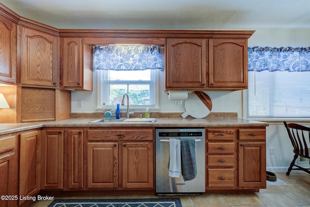 9602 Willowwood Way, Louisville, KY 40299 - kitchen featuring stainless steel dishwasher and brown cabinets