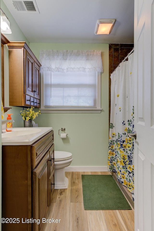 9602 Willowwood Way, Louisville, KY 40299 - full bathroom featuring vanity, wood finished floors, and a shower with shower curtain