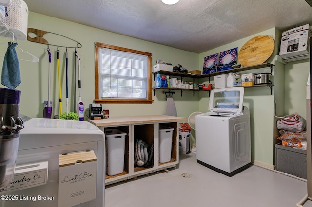 9602 Willowwood Way, Louisville, KY 40299 - laundry room featuring washer and clothes dryer and a textured ceiling