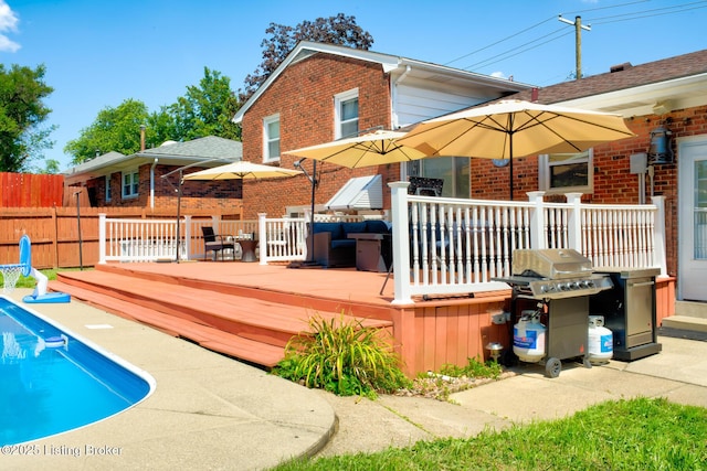 9602 Willowwood Way, Louisville, KY 40299 - rear view of property with brick siding and a wooden deck