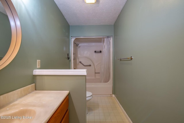 41 Raspberry Ct, Brandenburg, KY 40108 - full bathroom featuring vanity, shower / bath combination with curtain, and a textured ceiling