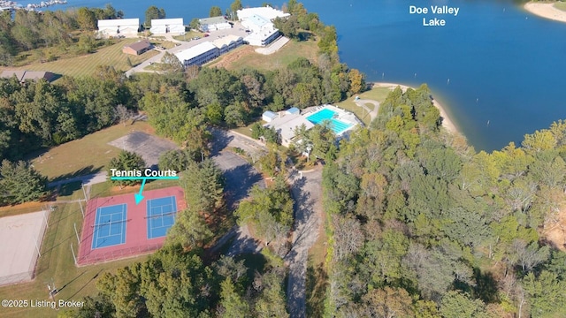 41 Raspberry Ct, Brandenburg, KY 40108 - aerial view of property and surrounding area with a forest and a nearby body of water