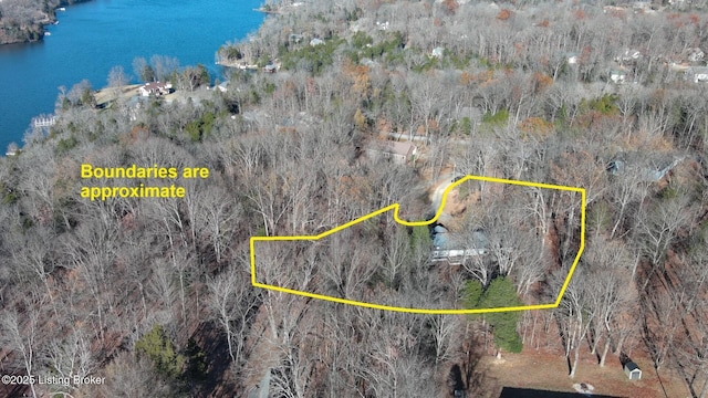 41 Raspberry Ct, Brandenburg, KY 40108 - aerial view of property and surrounding area featuring a nearby body of water and property boundaries highlighted