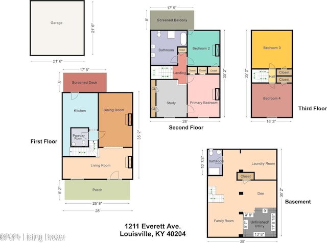 1211 Everett Ave, Louisville, KY 40204 - view of property floor plan