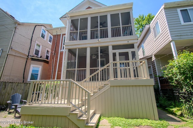1211 Everett Ave, Louisville, KY 40204 - back of property with a sunroom and stairway