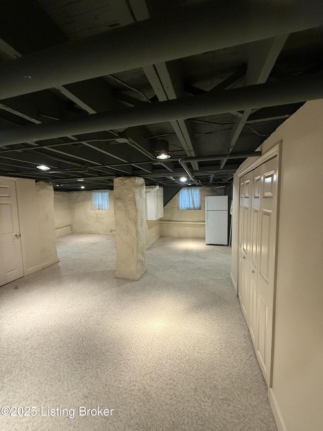 1211 Everett Ave, Louisville, KY 40204 - below grade area with freestanding refrigerator