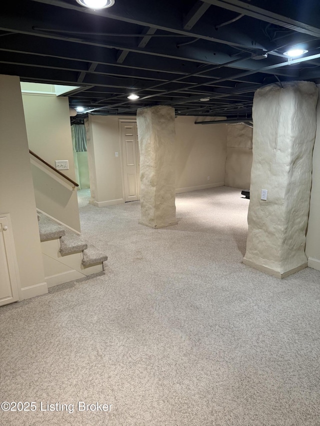 1211 Everett Ave, Louisville, KY 40204 - finished below grade area featuring carpet and stairs