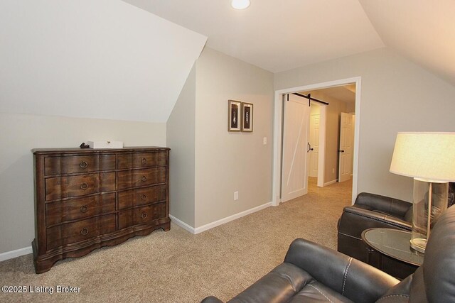 4201 Patterson Park Ct, Louisville, KY 40299 - sitting room featuring vaulted ceiling, carpet flooring, and recessed lighting