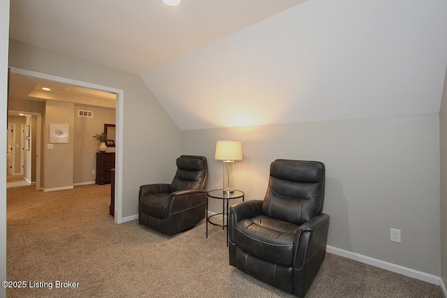 4201 Patterson Park Ct, Louisville, KY 40299 - living area with vaulted ceiling, carpet floors, and recessed lighting
