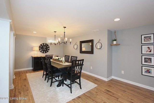 4201 Patterson Park Ct, Louisville, KY 40299 - dining room featuring light wood-style floors, recessed lighting, and a chandelier